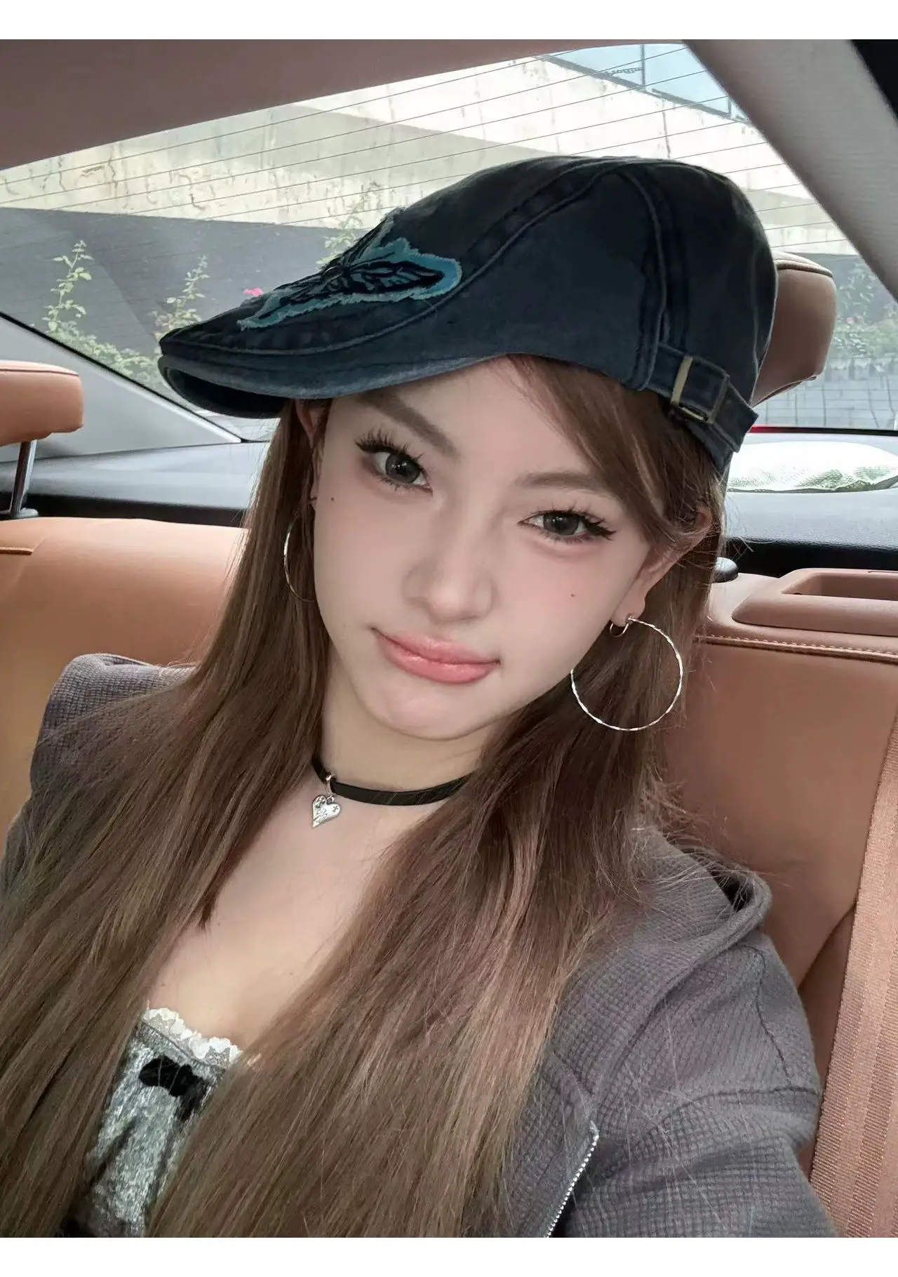Women Butterfly Denim Cap Bow Cloth Sticker Washable — feature 5