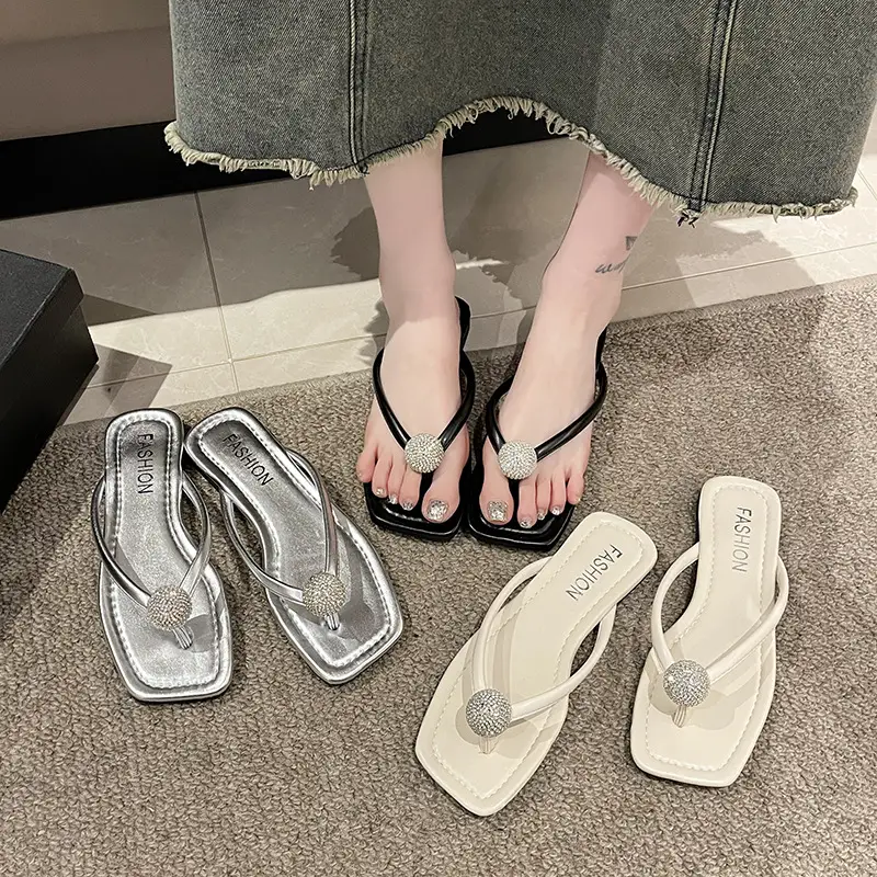 Fairy Style Flip-flops for Women's Outer Wear 2024 New Flats Bottom Versatile Flip-flops Non-slip Summer Seaside Beach Sandals — feature 4