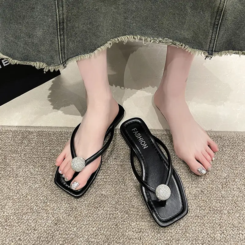 Fairy Style Flip-flops for Women's Outer Wear 2024 New Flats Bottom Versatile Flip-flops Non-slip Summer Seaside Beach Sandals — feature 8