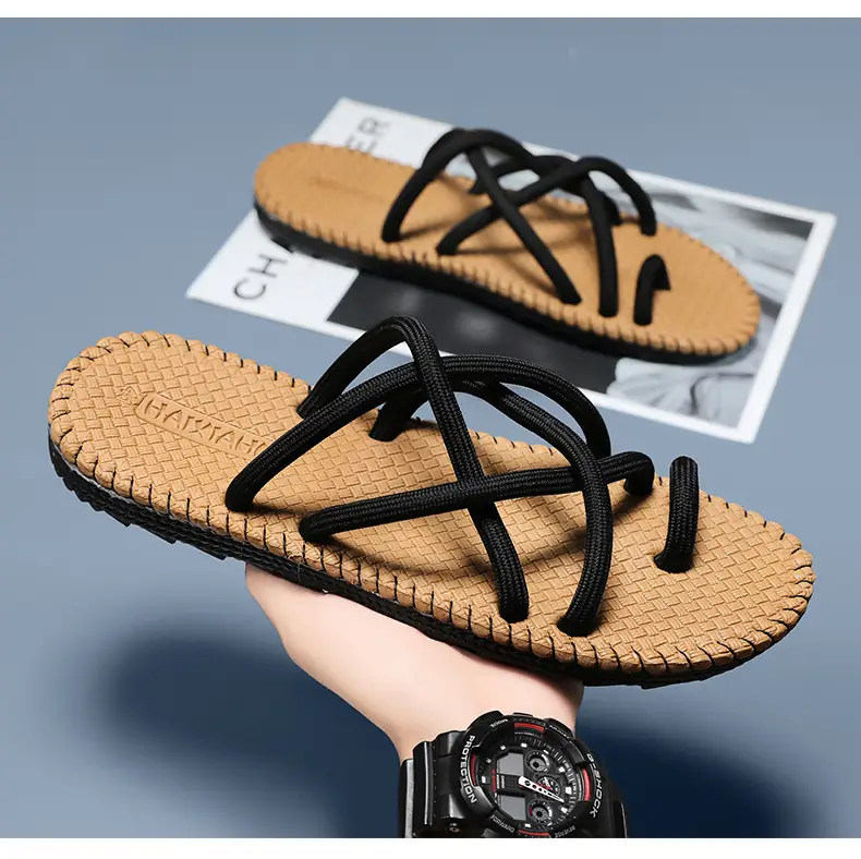 Men's Slippers Summer Outfit Flip-Flops Men's Non-Slip Clip Sandals Vietnam Beach Driver Driving Sandals Wholesale — feature 19