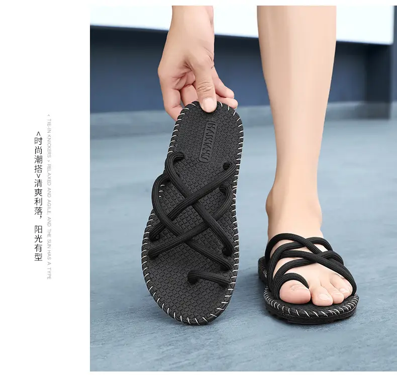 Men's Slippers Summer Outfit Flip-Flops Men's Non-Slip Clip Sandals Vietnam Beach Driver Driving Sandals Wholesale — feature 9