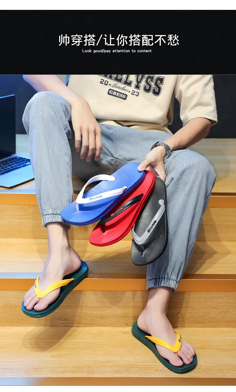 Fashionable Flip-Flops for Men Summer 2025 New Men's Flip-Flops Non-Slip Wear-Resistant Outer Wear Flats Beach Sandals — feature 9