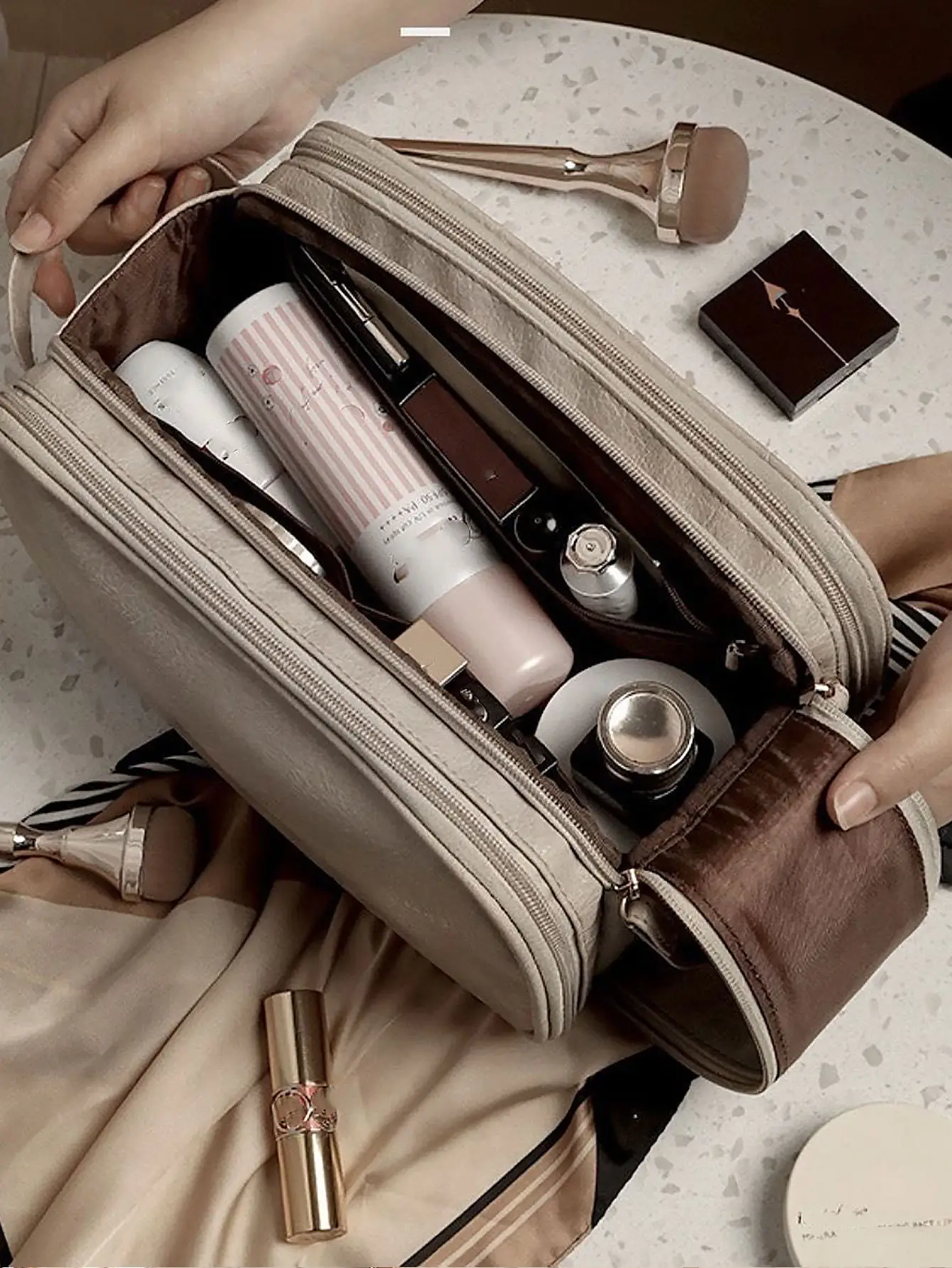 2025 Waterproof Travel Makeup Bag for Women