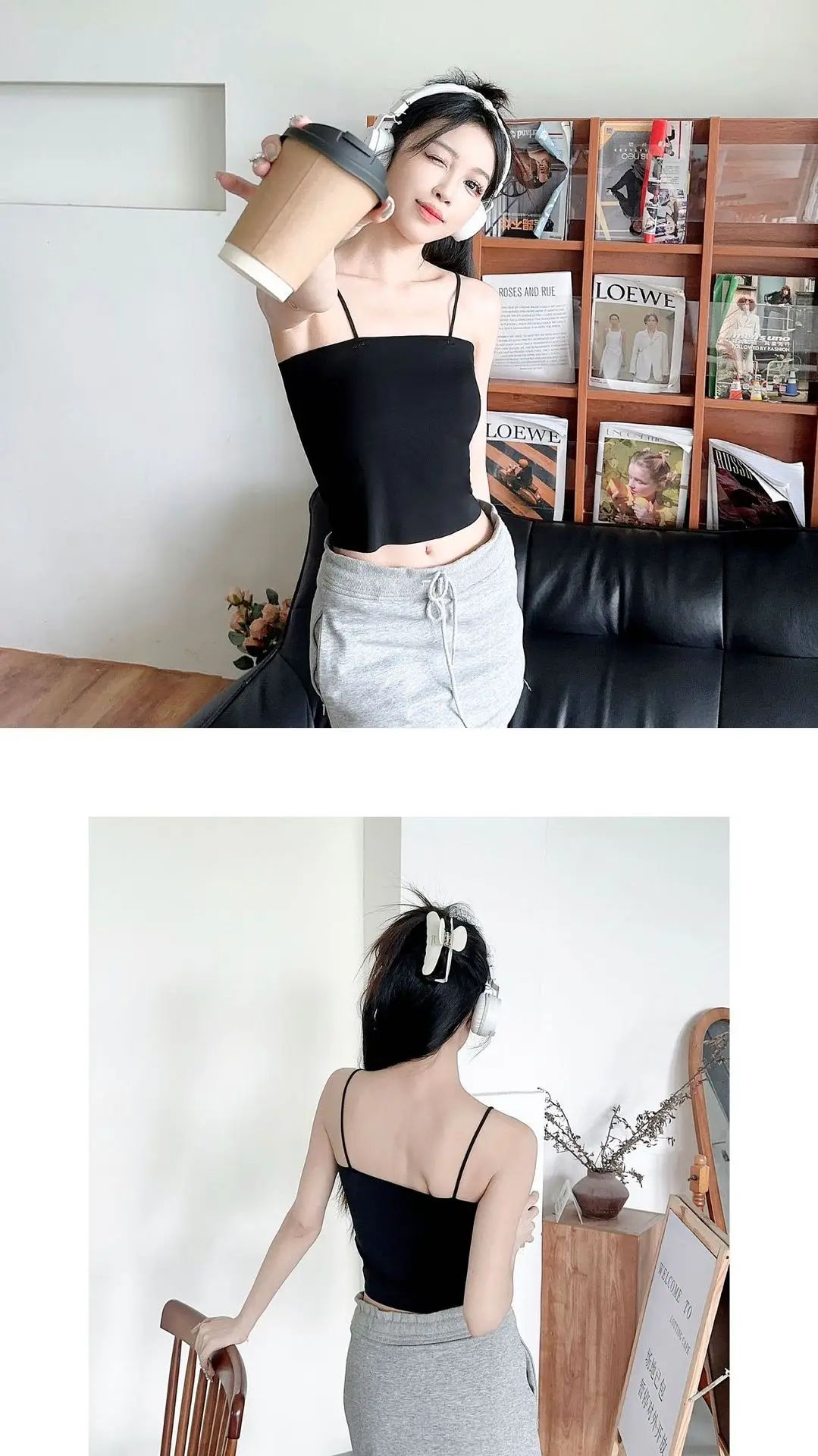 2024 Black Anti-Running Strapless Camisole Vest — feature 15