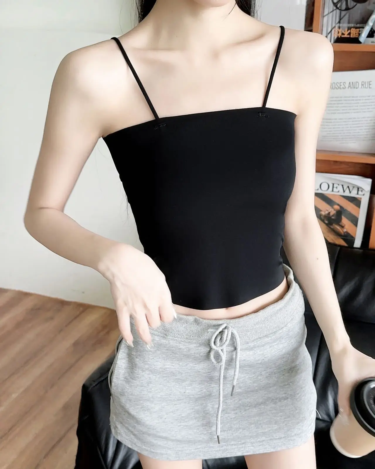 2024 Black Anti-Running Strapless Camisole Vest — feature 9