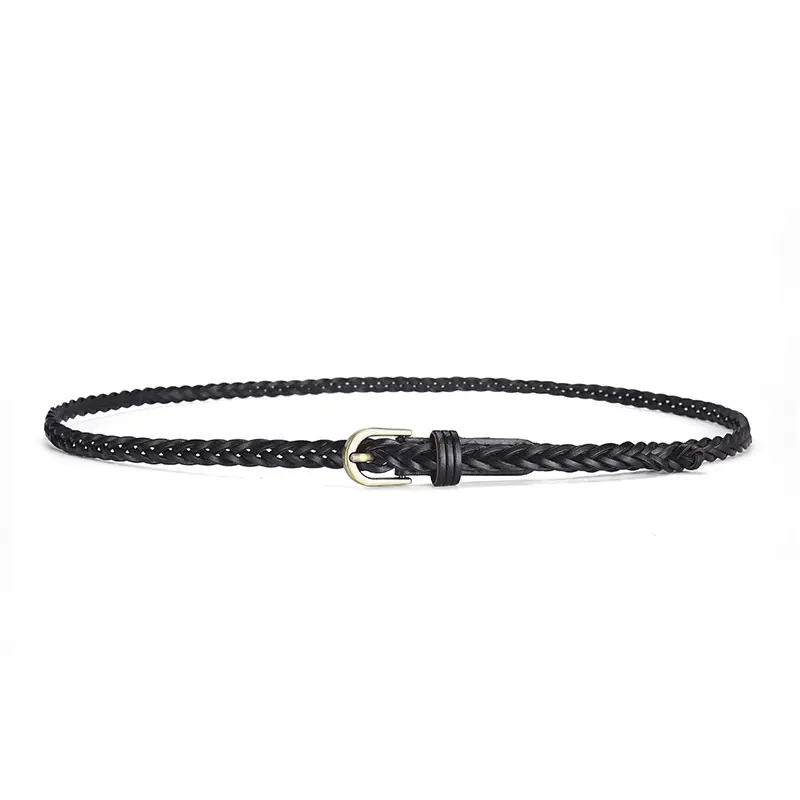 Brown Handwoven Men's Belt with Metal Buckle - Image 15