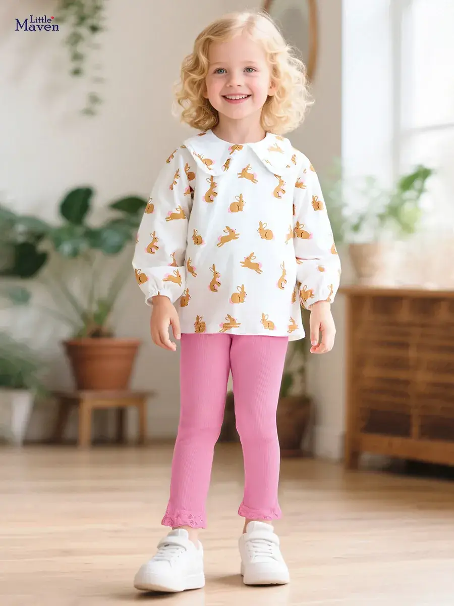 Little maven European and American New Girls suit Children's Autumn Printed Children's Wear Cute Long Sleeve Children's suit