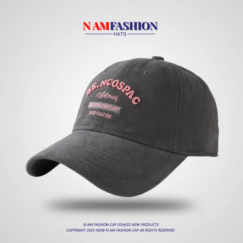 Korean Letter Embroidered Black Baseball Cap Women - Image 9