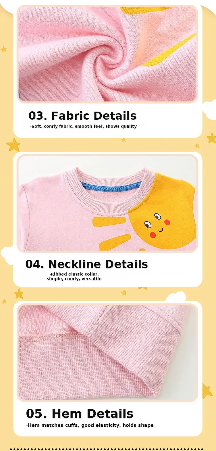 Pink Rainbow Printed Girls Sweatshirt Knitted Cotton — feature 37