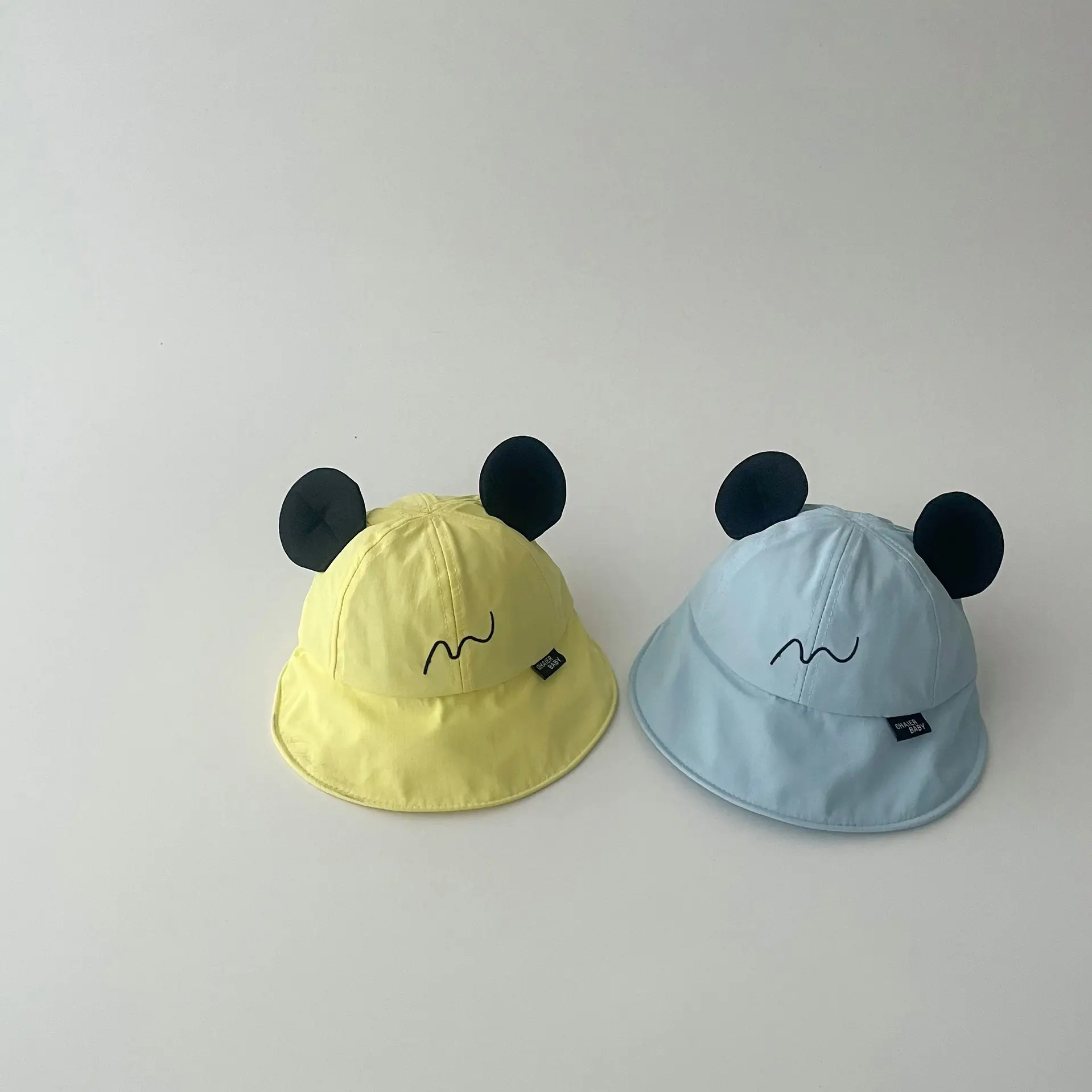 Baby Sun Hat with Bear Ears Beige Quick-Drying Cap - Image 3