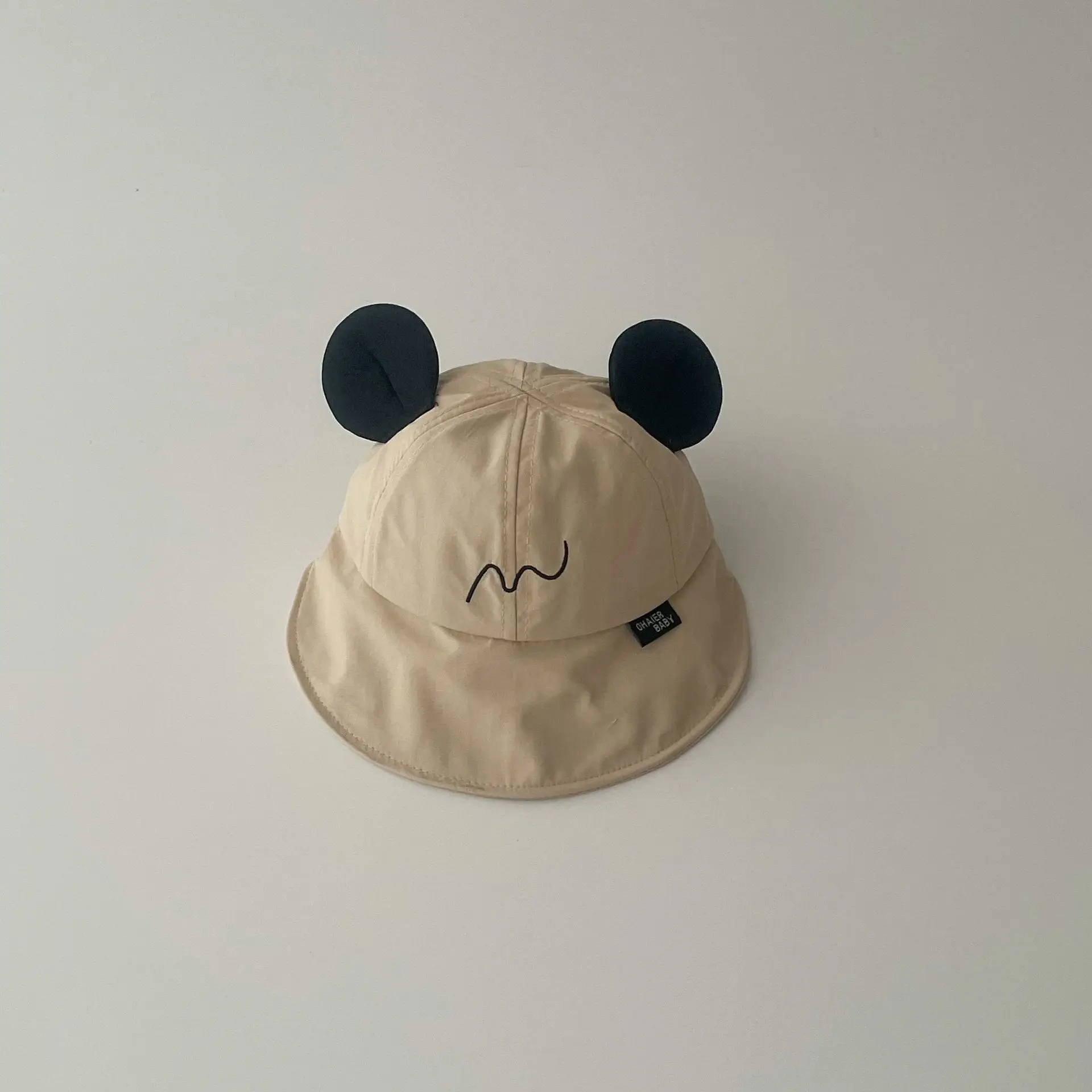 Baby Sun Hat with Bear Ears Beige Quick-Drying Cap - Image 4