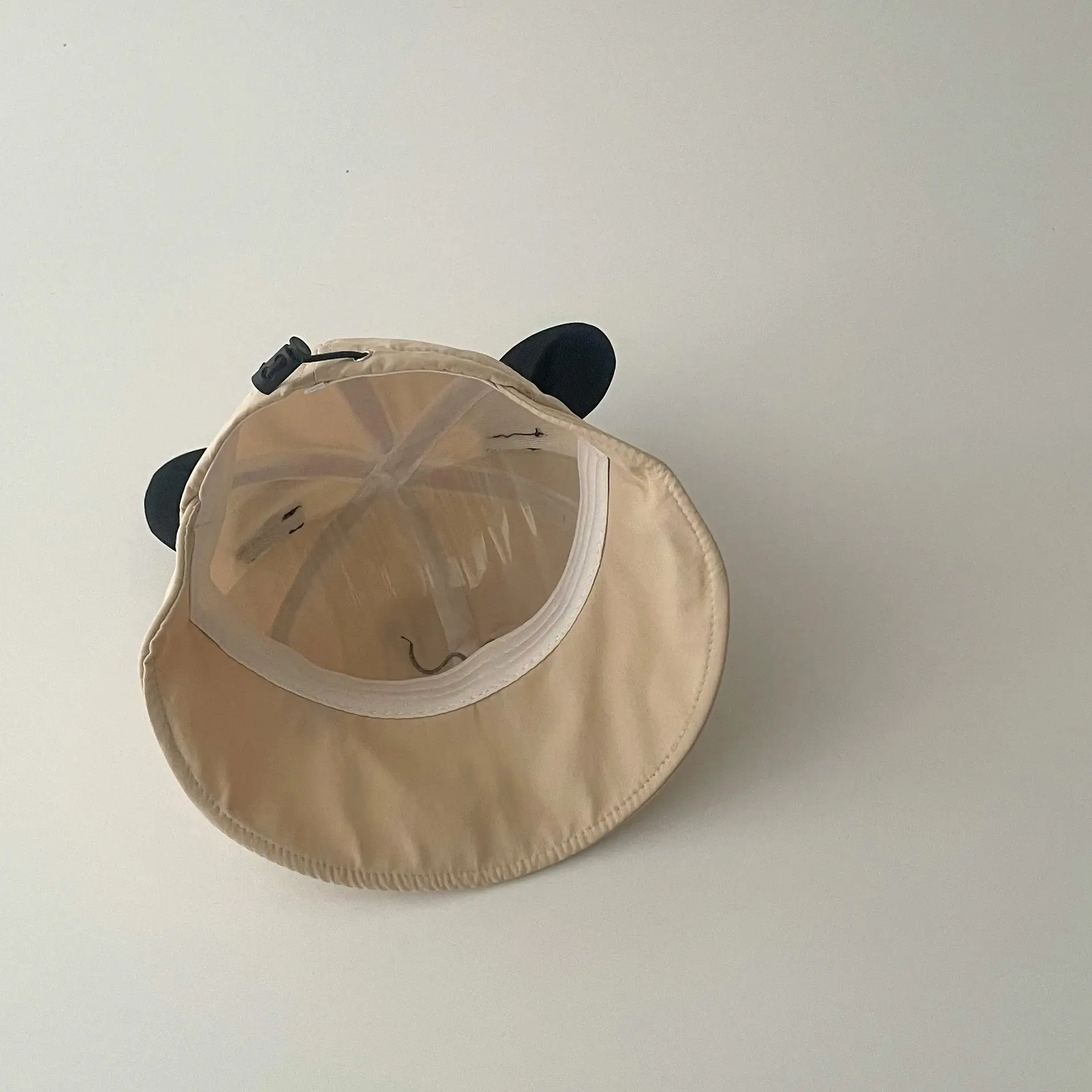 Baby Sun Hat with Bear Ears Beige Quick-Drying Cap - Image 5