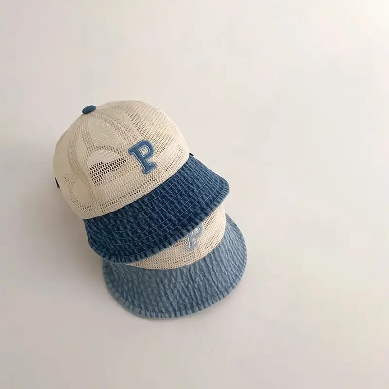 One Pan South Korea Children's Sunscreen Cap Summer Ins Thin P Duck Tongue Letter Baseball Cap Wholesale - Image 3