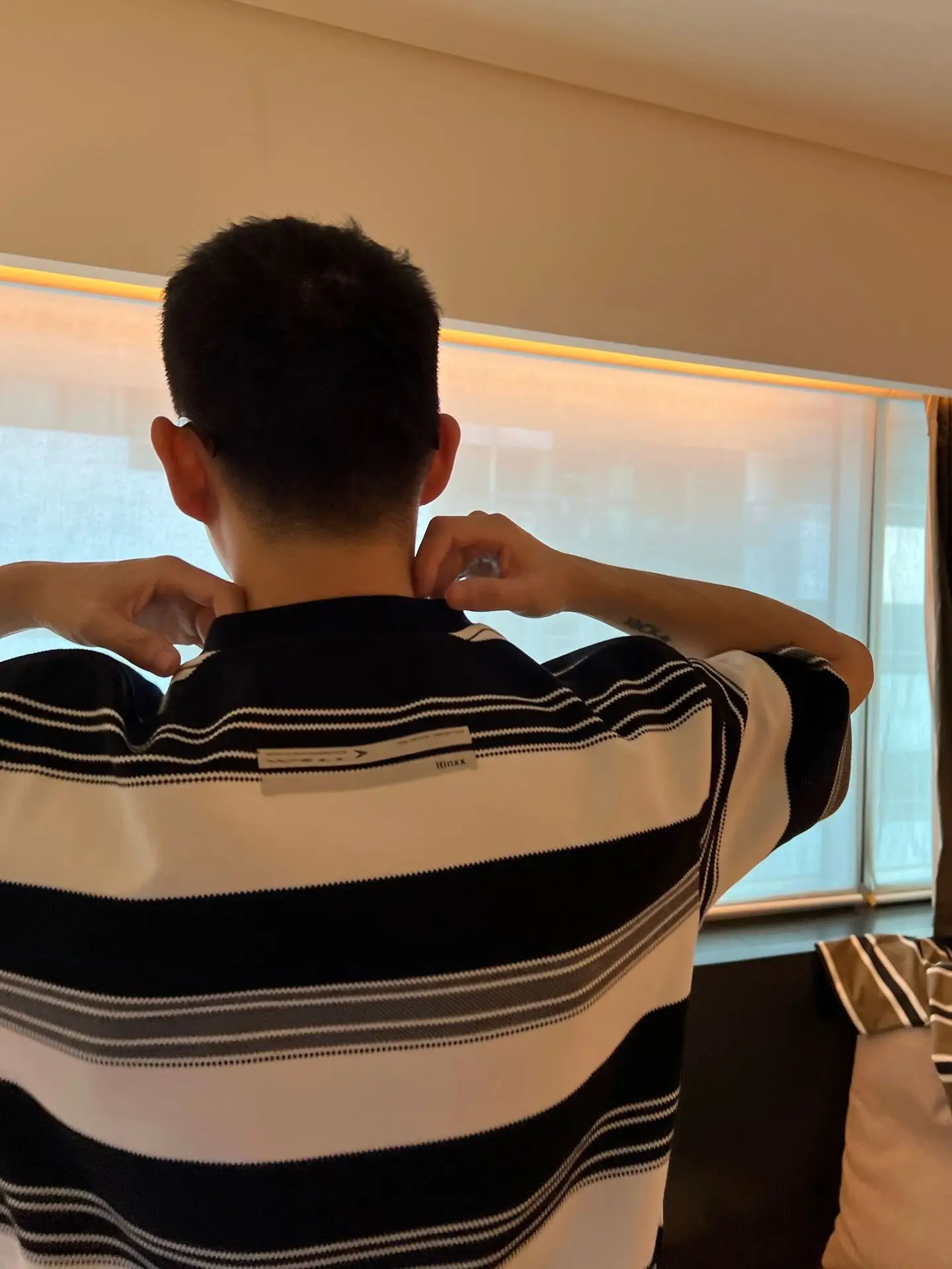 Men Striped T-Shirt Black White Casual Summer - Image 6