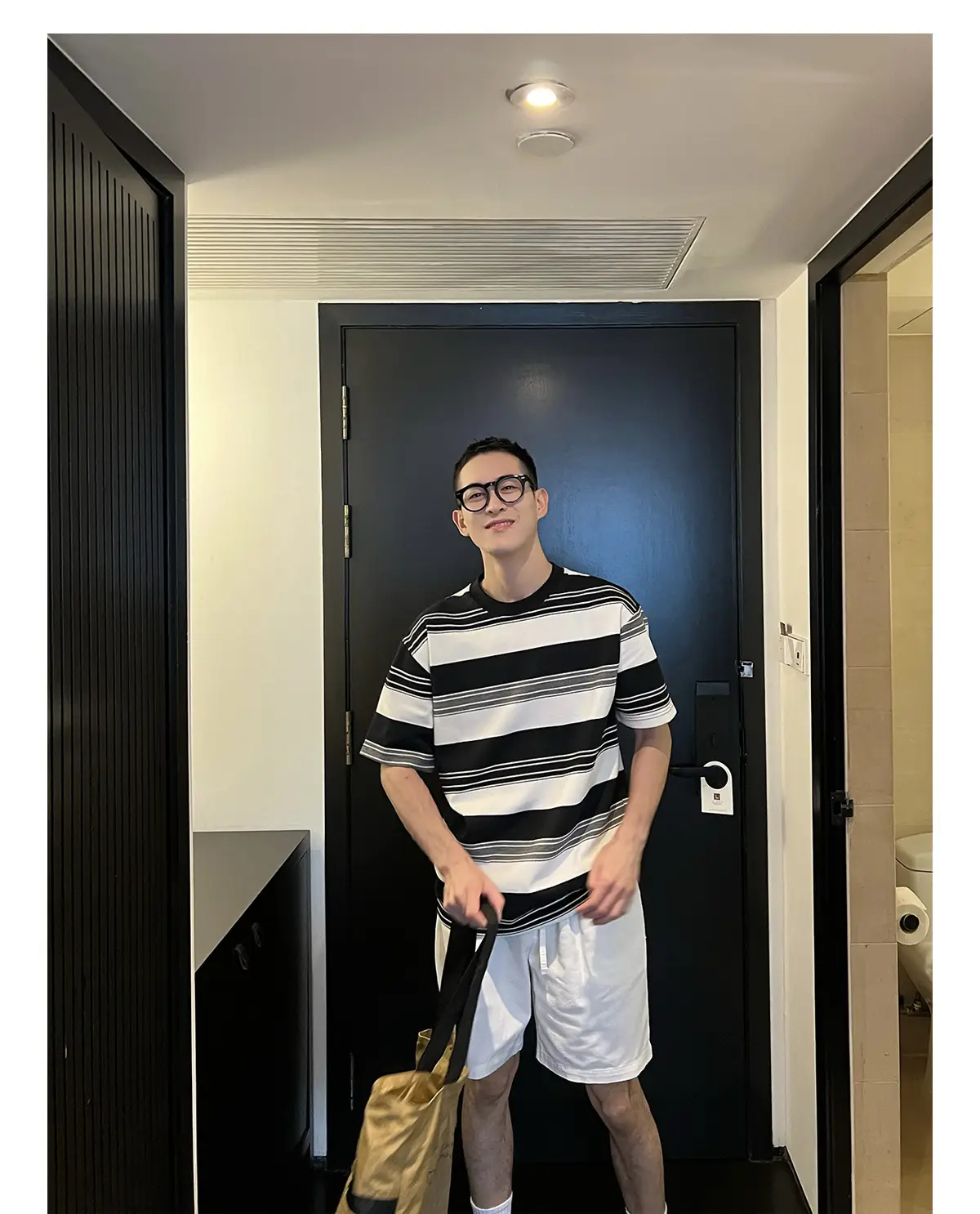Men Striped T-Shirt Black White Casual Summer — feature 13