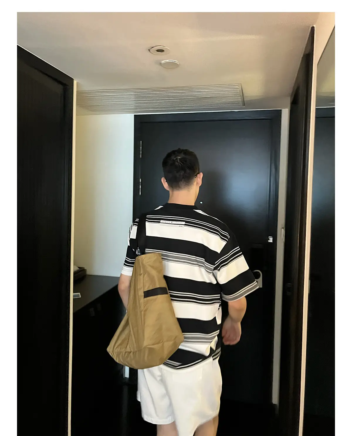 Men Striped T-Shirt Black White Casual Summer — feature 14