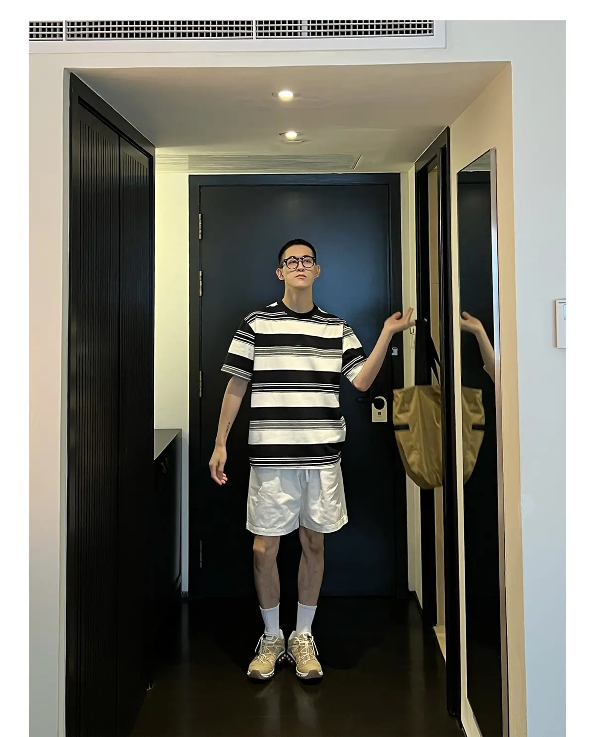 Men Striped T-Shirt Black White Casual Summer — feature 15