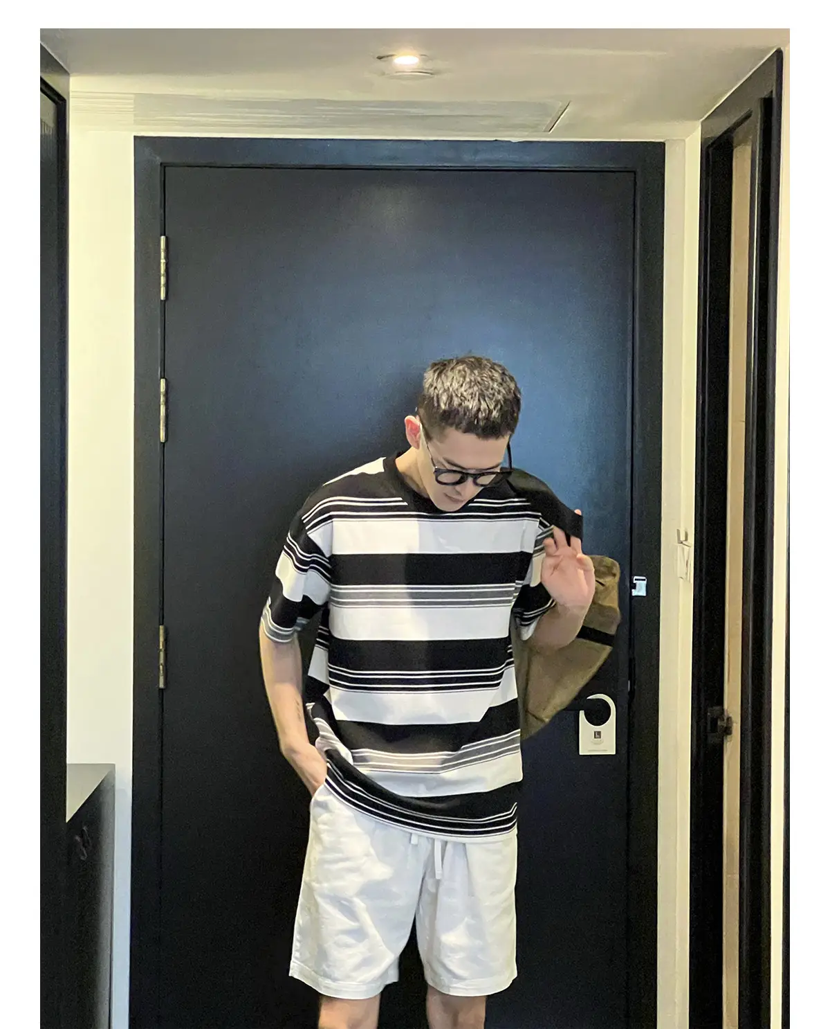 Men Striped T-Shirt Black White Casual Summer — feature 16