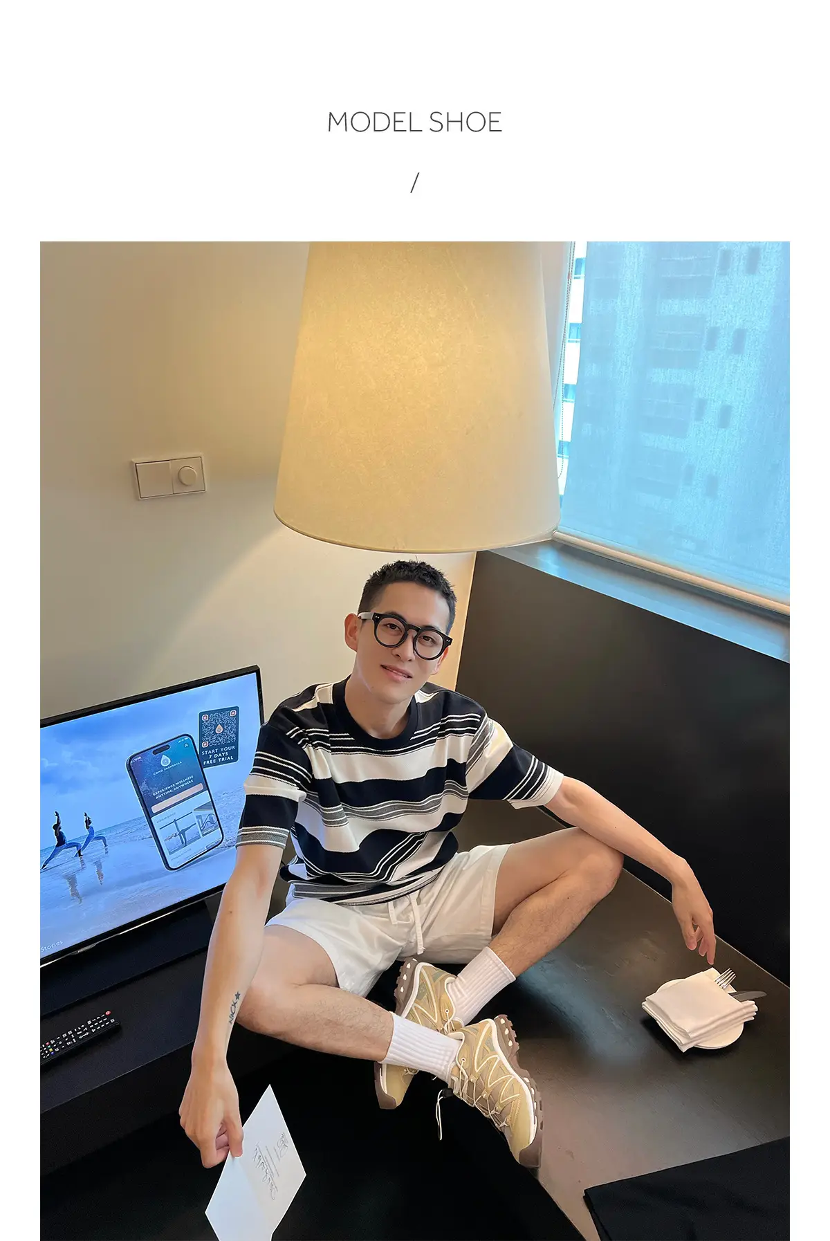 Men Striped T-Shirt Black White Casual Summer — feature 3