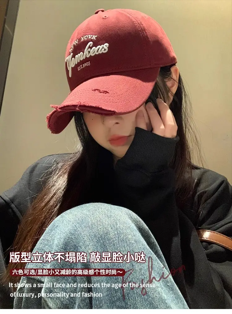Women Red Baseball Cap with "American Style" Logo — feature 1