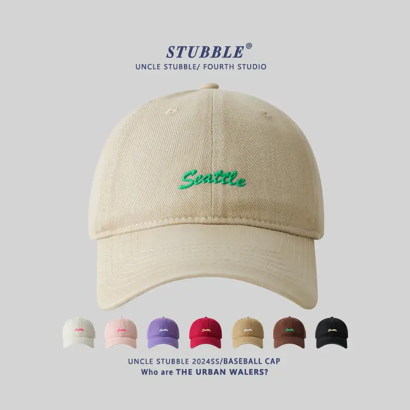Red Seattle Embroidered Baseball Cap for Men Women - Image 3