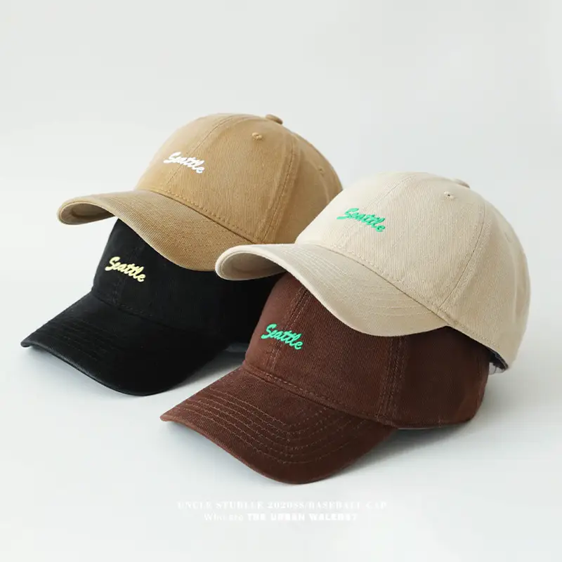 Red Seattle Embroidered Baseball Cap for Men Women - Image 4