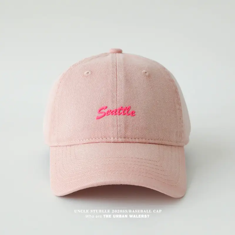 Red Seattle Embroidered Baseball Cap for Men Women — feature 11