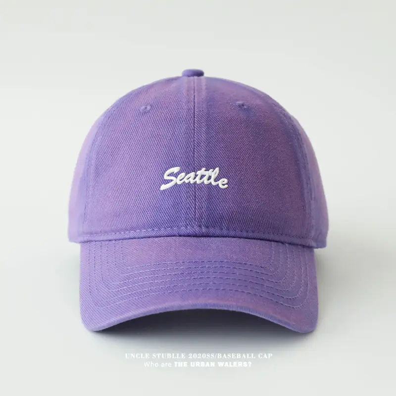 Red Seattle Embroidered Baseball Cap for Men Women — feature 13