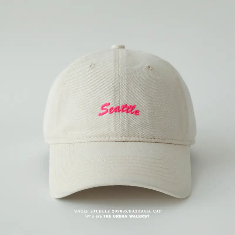 Red Seattle Embroidered Baseball Cap for Men Women — feature 3