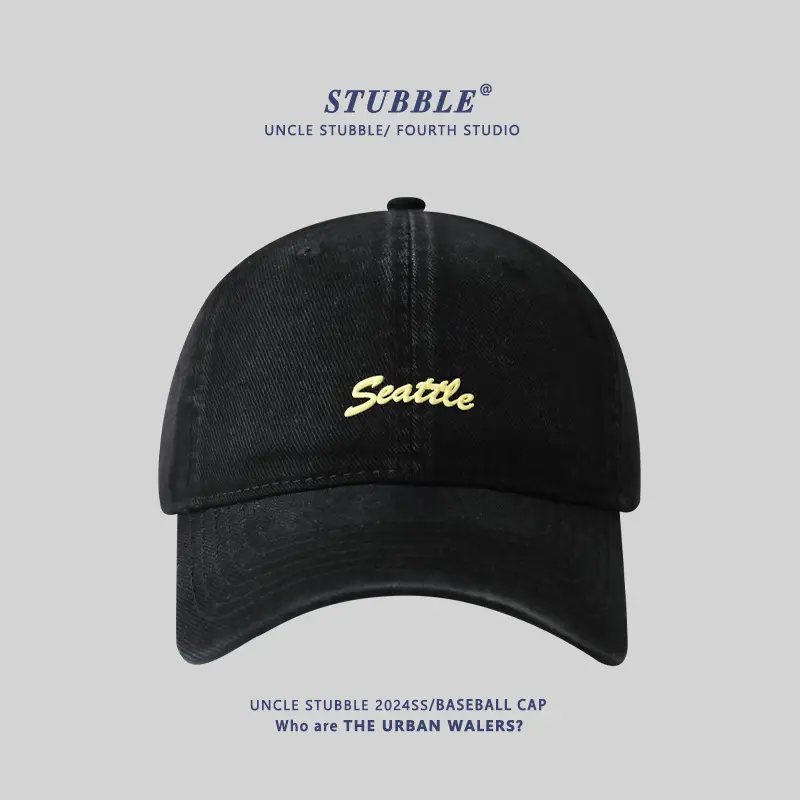 Red Seattle Embroidered Baseball Cap for Men Women - Image 2