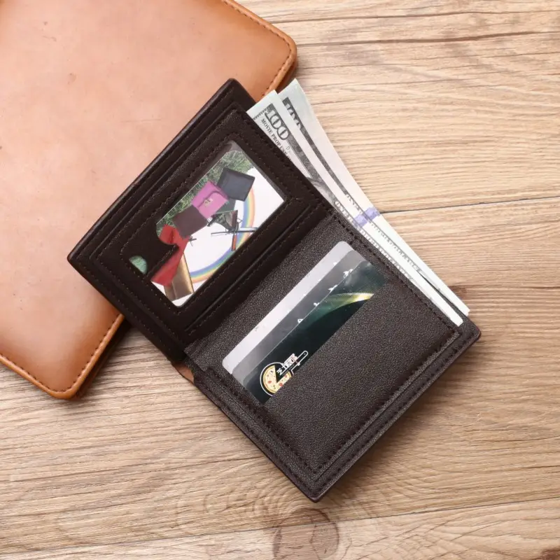 2024 new men's short wallet Korean youth men's horizontal wallet fashion card bag super factory wholesale