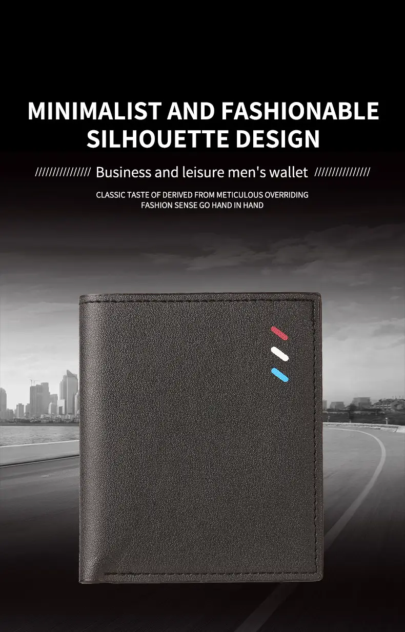 2024 new men's short wallet Korean youth men's horizontal wallet fashion card bag super factory wholesale — feature 1