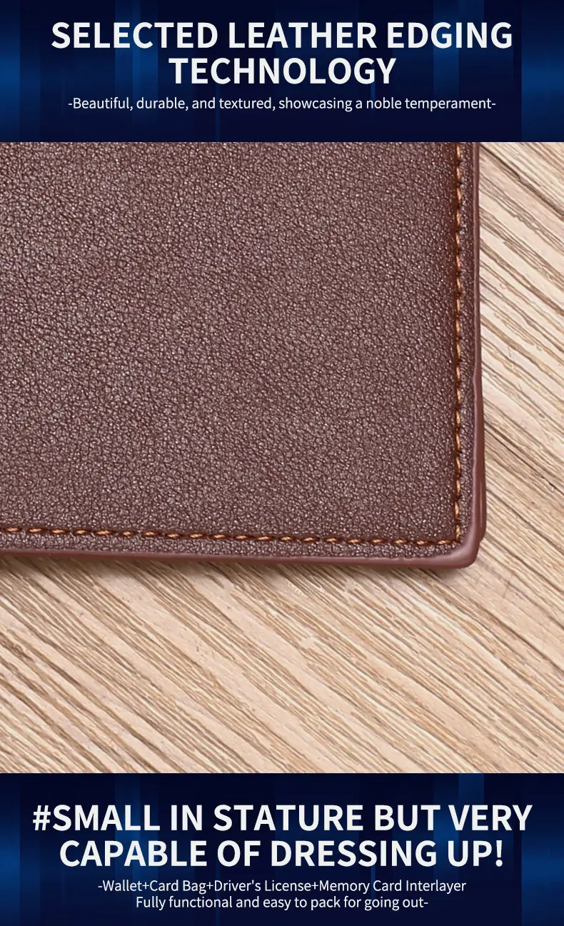 2024 new men's short wallet Korean youth men's horizontal wallet fashion card bag super factory wholesale — feature 11