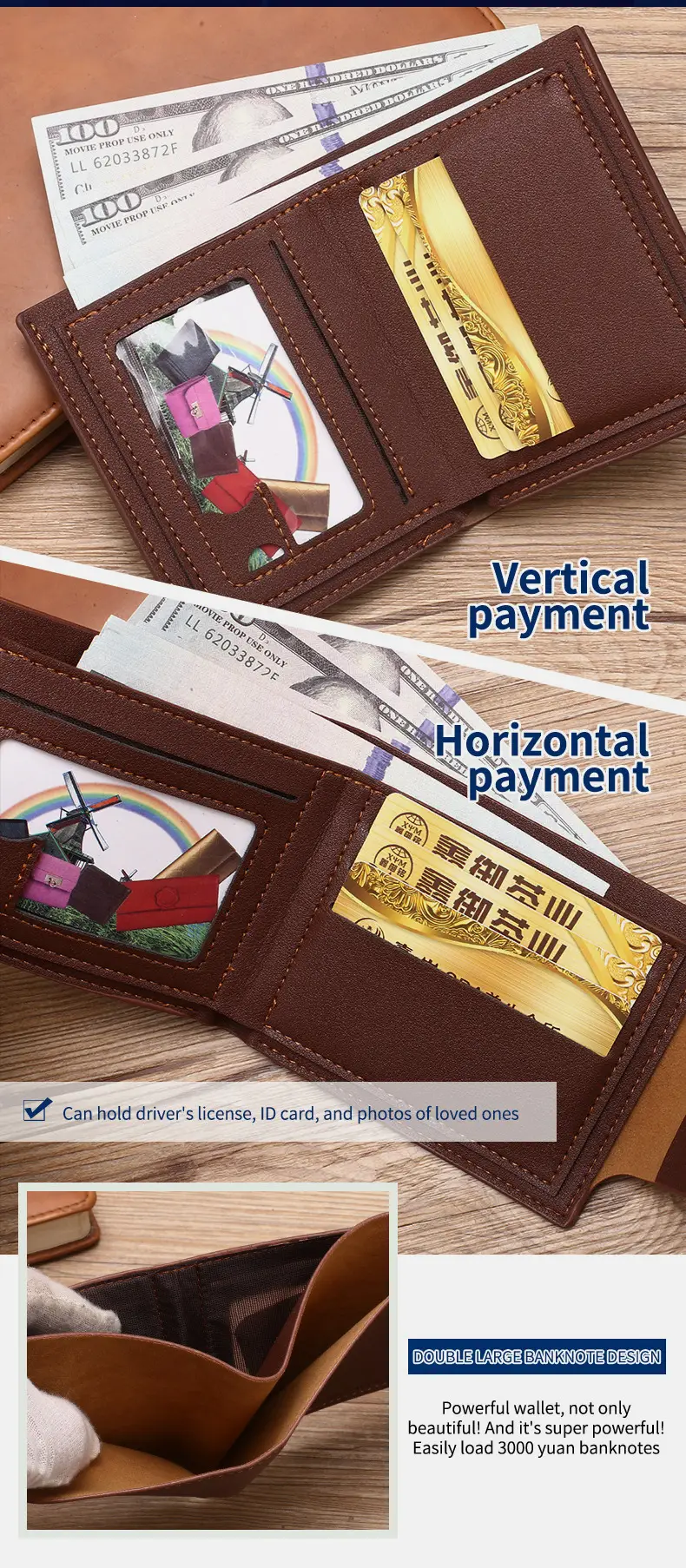 2024 new men's short wallet Korean youth men's horizontal wallet fashion card bag super factory wholesale — feature 12