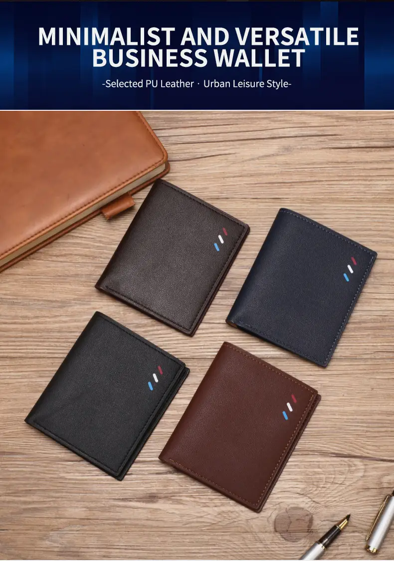 2024 new men's short wallet Korean youth men's horizontal wallet fashion card bag super factory wholesale — feature 2