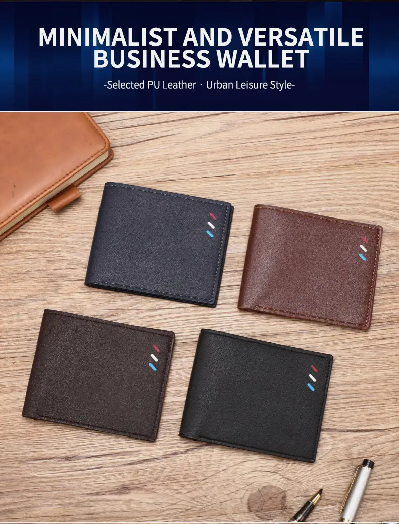 2024 new men's short wallet Korean youth men's horizontal wallet fashion card bag super factory wholesale — feature 4