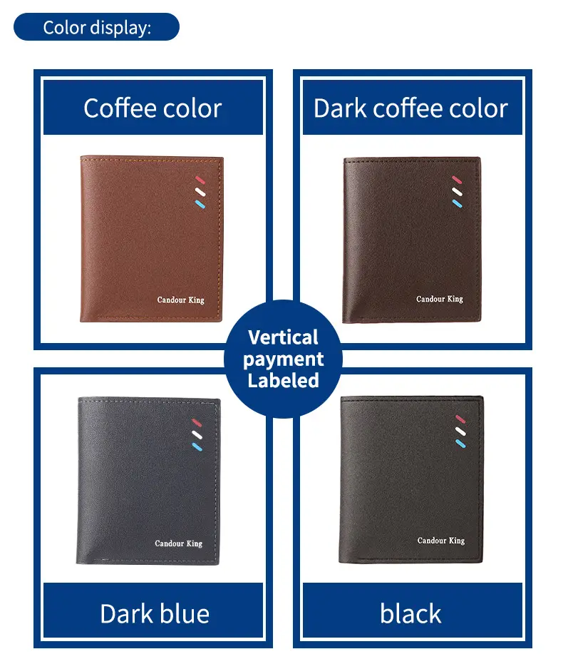 2024 new men's short wallet Korean youth men's horizontal wallet fashion card bag super factory wholesale — feature 6