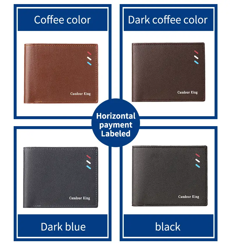 2024 new men's short wallet Korean youth men's horizontal wallet fashion card bag super factory wholesale — feature 7