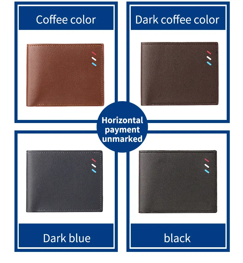 2024 new men's short wallet Korean youth men's horizontal wallet fashion card bag super factory wholesale — feature 9