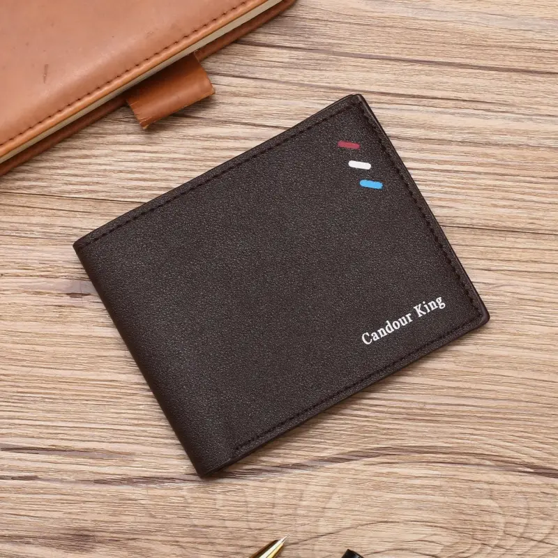 2024 new men's short wallet Korean youth men's horizontal wallet fashion card bag super factory wholesale