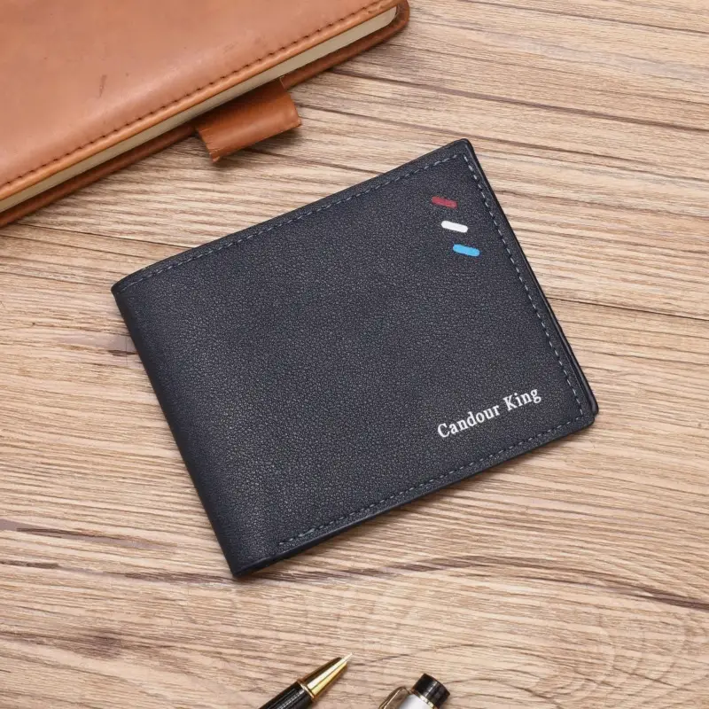 2024 new men's short wallet Korean youth men's horizontal wallet fashion card bag super factory wholesale