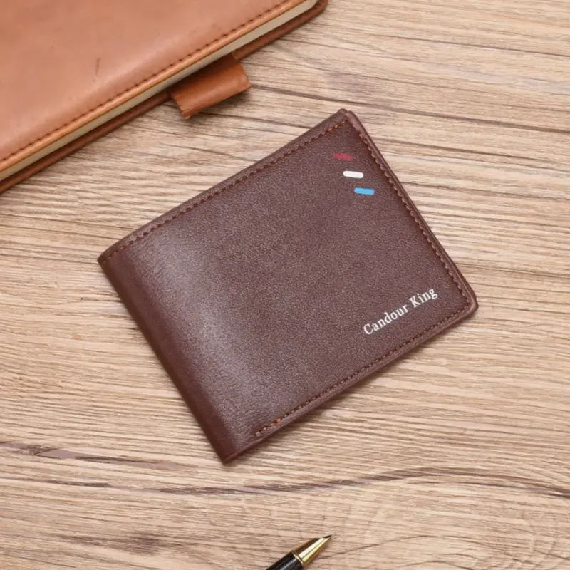 2024 new men's short wallet Korean youth men's horizontal wallet fashion card bag super factory wholesale