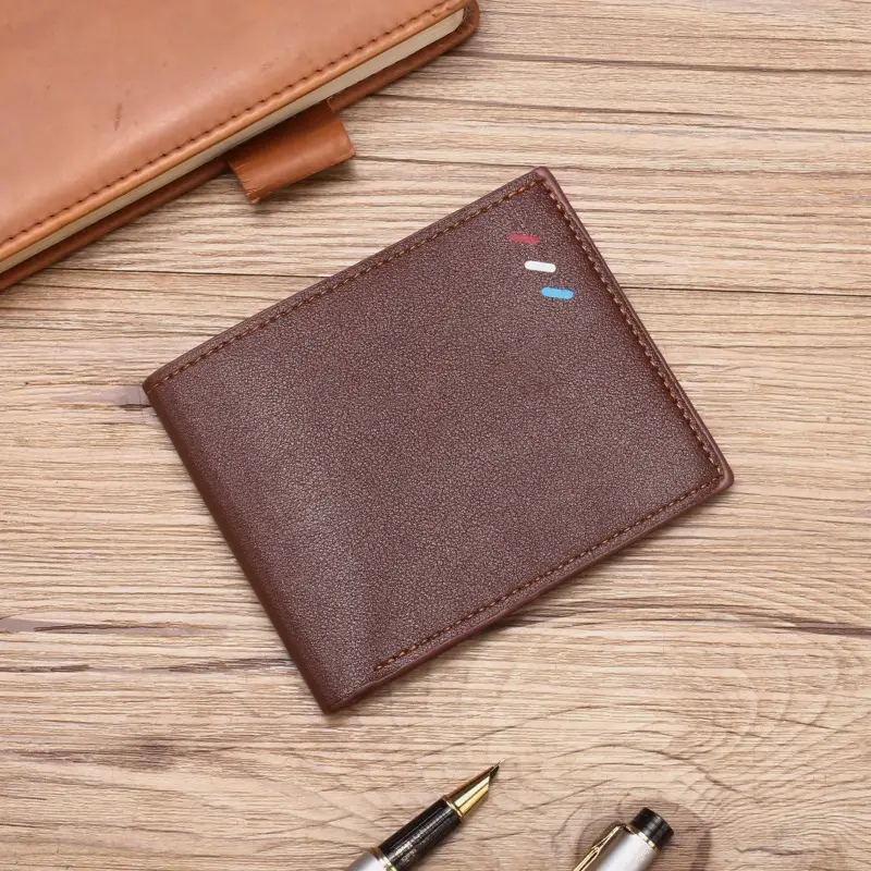 2024 new men's short wallet Korean youth men's horizontal wallet fashion card bag super factory wholesale