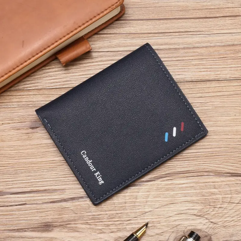 2024 new men's short wallet Korean youth men's horizontal wallet fashion card bag super factory wholesale