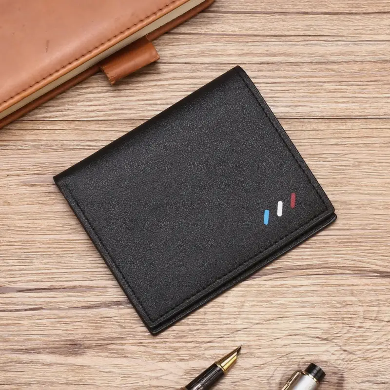 2024 new men's short wallet Korean youth men's horizontal wallet fashion card bag super factory wholesale