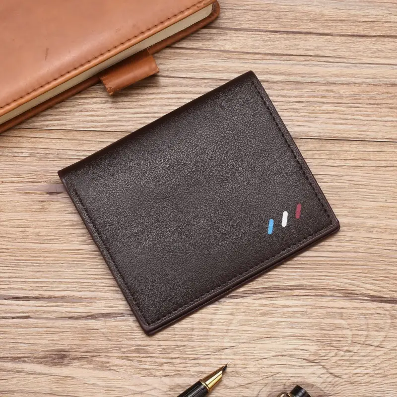 2024 new men's short wallet Korean youth men's horizontal wallet fashion card bag super factory wholesale