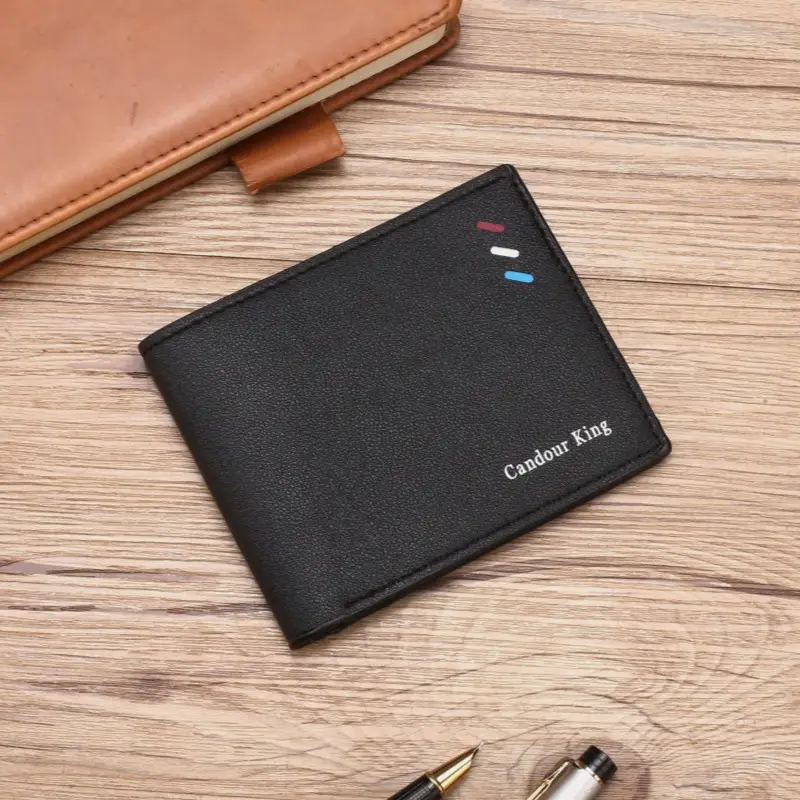 2024 new men's short wallet Korean youth men's horizontal wallet fashion card bag super factory wholesale