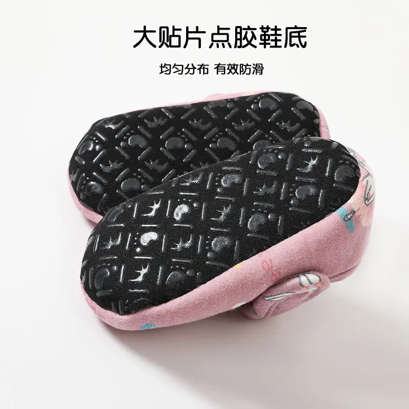Winter Warm Velcro Fleece-Lined Baby Shoes, Non-Slip Shoes and Socks for Babies Aged 1-3 Years, Cute Indoor Toddler Shoes - Image 6