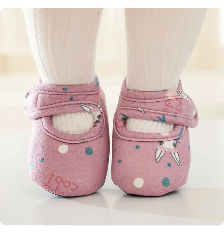 Winter Warm Velcro Fleece-Lined Baby Shoes, Non-Slip Shoes and Socks for Babies Aged 1-3 Years, Cute Indoor Toddler Shoes — feature 11