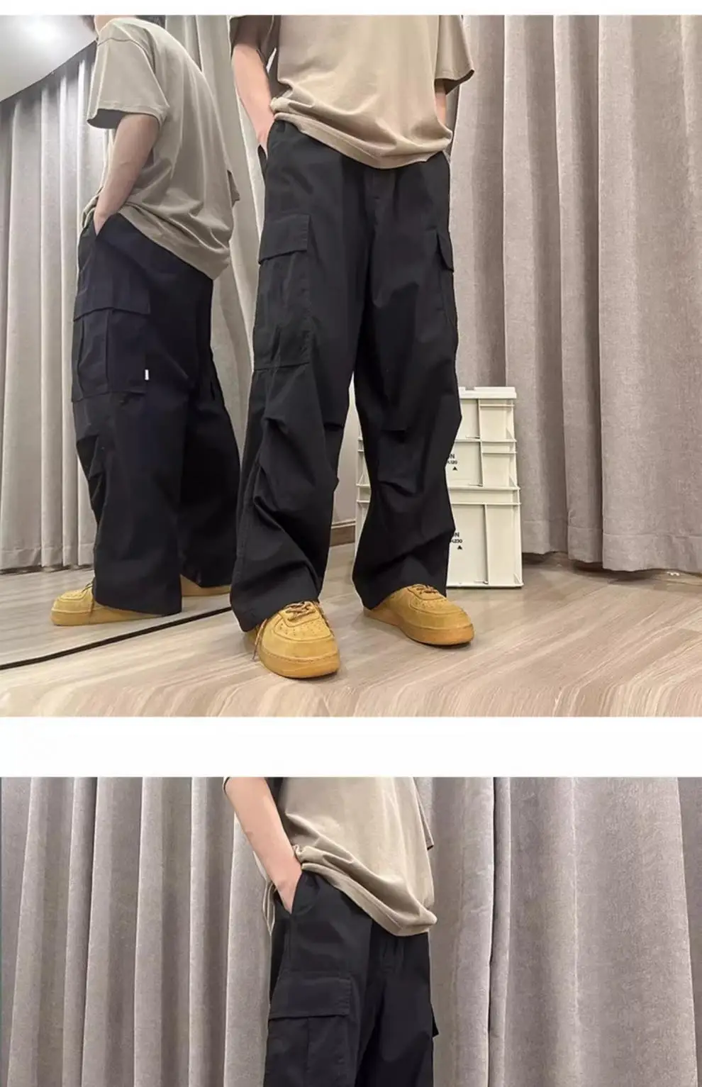 Men's Japanese Style Cargo Pants Grey 2024 — feature 10